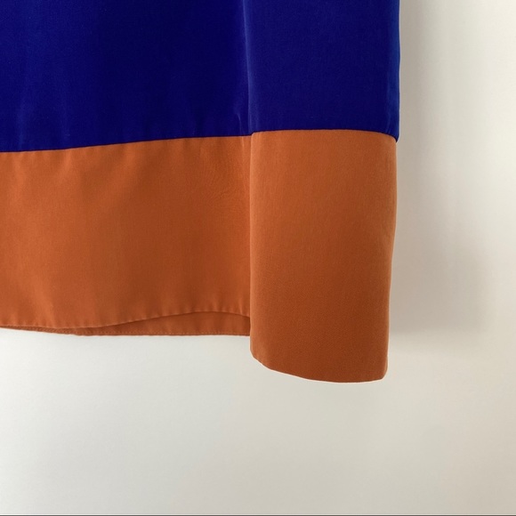 TWIK BY SIMONS ROYAL BLUE/BURNT ORANGE COLOUR BLOCKED SLEEVELESS TOP WITH ZIPPER - Picture 4 of 8